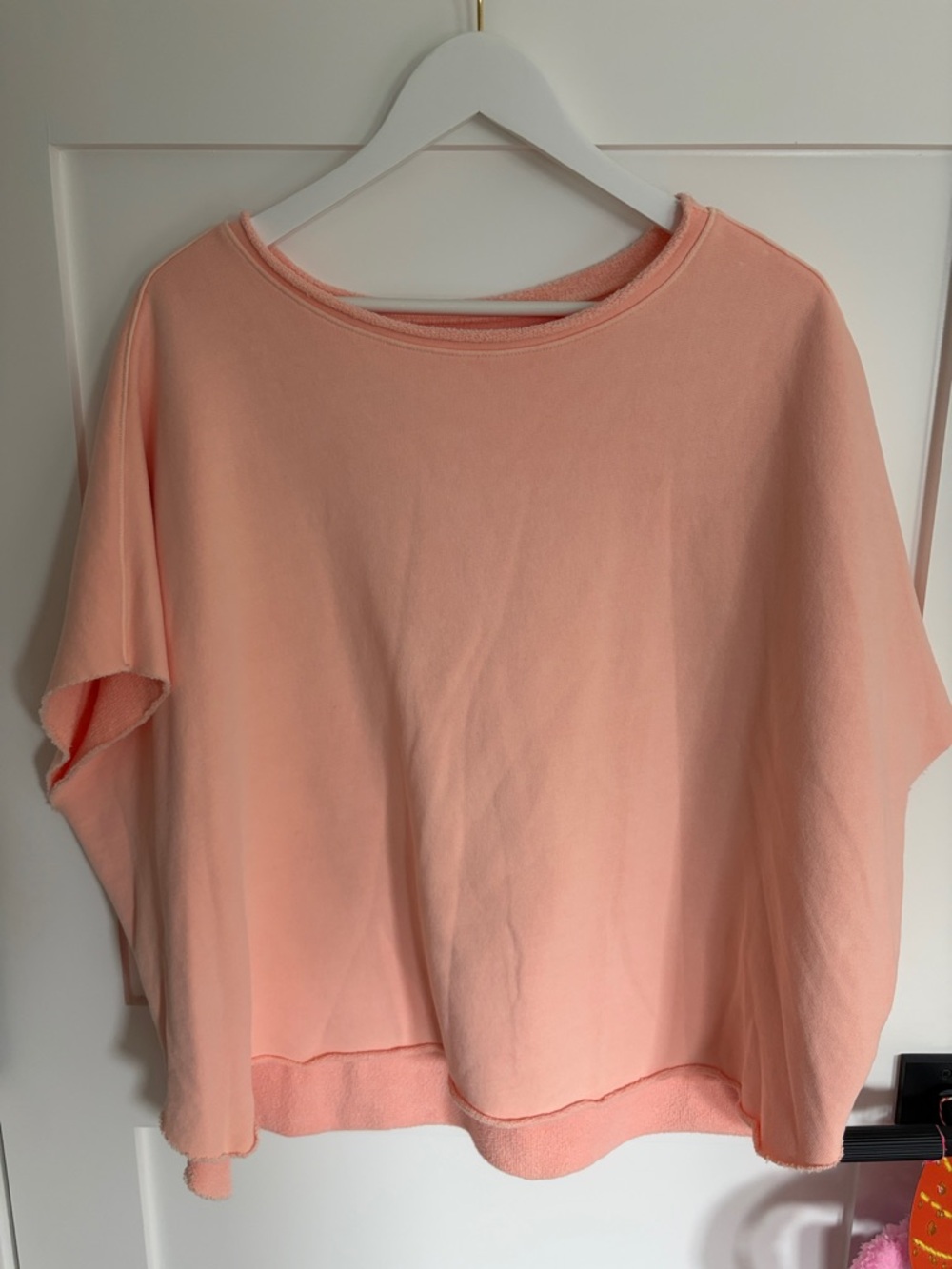 Frank & Eileen Peach Relaxed Short Sleeve Sweatshirt